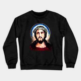 Son of God Jesus Christ, with a crown of thorns on his head Crewneck Sweatshirt